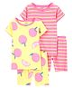 Carter's 4-Piece Fruit 100% Snug Fit Cotton PJs - Yellow Pink