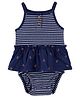 Carter's Striped Cherry Frock Style Onesie -  Navy Blue