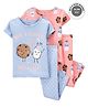 Carter's Baby 4 Piece Milk And Cookies Nightwear Set - Red & Blue