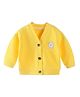MOMISY Full Sleeves Solid Sweater with Applique - Yellow