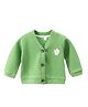MOMISY Full Sleeves Solid Sweater with Applique - Green