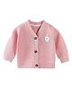 MOMISY Full Sleeves Solid Sweater with Applique - Pink