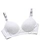 MOMISY Maternity Nursing Wirefree Cotton Breastfeeding Bra with Lace - Grey