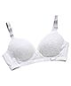 MOMISY  Maternity Nursing Wirefree Cotton Breastfeeding Bra with Lace - Grey