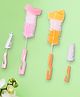 Baby Moo Twist And Turn  Bottle And  Nipple Cleaning Brush Set of 4 - Yellow Pink