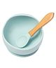 Baby Moo Silicon Bowl And Spoon Dinner Set - Mint Green