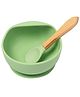 Baby Moo Silicon Bowl And Spoon Dinner Set - Green