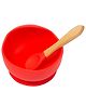 Baby Moo Silicon Bowl And Spoon Dinner Set - Red