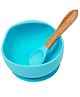 Baby Moo Silicon Bowl And Spoon Dinner Set - Blue