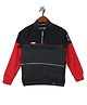 Monte Carlo Colour Blocked Everything is Temporary Text Print Sweatshirt - Dark. Olive Red & Black