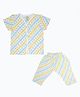 A Toddler Thing Muslin Short Sleeves Stars Print Night Suit - Blue