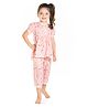Cherry Crumble By Nitt Hyman Short Sleeves All Over Print Night Suit - Pink