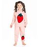 Cherry Crumble By Nitt Hyman Full Sleeves Strawberry Patch Night Suit - Pink