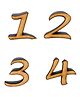 The Engraved Store Wooden 3 mm Pine MDF Board Wooden Italic Numbers Pack of 10 - Brown