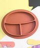 Three Compartment Silicone Plate  - Brown