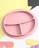 Three Compartment Silicone Plate - Pink| Break Proof| BPA Free| Non-slip Base| Dishwasher Safe| Easy to Clean and Maintain| Encourages Self Feeding