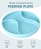 Three Compartmented Feeding Plate - Blue