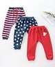 Babyhug Full Length Diaper Pants Striped and Printed Pack of 3 - Multicolor
