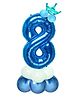 Shopperskart 8 Number Foil Balloon Blue - Pack of 13