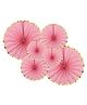Shopperskart Paper Fan Wall Decoration Pink - Pack of 6