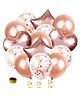 Shopperskart Chrome Confettie Star Shape Foil Balloon Royal Combo Gold - Pack Of 20