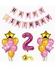 Shopperskart 2nd Birthday Decoration Kit Pink - Pack of 49