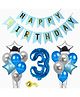 Shopperskart 3rd Birthday Decoration Kit Blue - Pack of 49