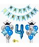 Shopperskart 4th Birthday Decoration Kit Blue - Pack of 49