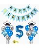 Shopperskart 5th Happy Birthday Combo Decoration Blue Silver - Pack of 49