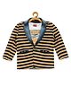 Actuel Full Sleeves Striped Blazer With Half Sleeves The Arizona Printed Tee - Mustard Yellow