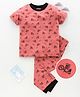 Earth Conscious Half Sleeves Cycle Rider Printed Night Suit - Peach