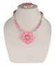 Daizy Floral Design Necklace With Bracelet - Baby Pink