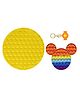 Wishkey Circle Keyring & Kitty Shaped Pop Bubble Stress Relieving Silicone Pop It Fidget Toy Pack of 3 - Multicolour
