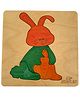 Ekoplay Happy Rabbit Wooden Board Puzzle Multicolour - 4 Pieces