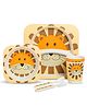 LuvLap Bamboo Baby Tableware, 5pcs, Eco-Friendly, Cartoon Lion, Multicolour