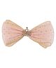 Yellow Bee Bow Shimmer Aligator Hair Clips Crown Embellished - Pink