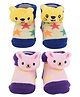 Yellow Bee Stuffed Toy Anti Skid 2 Pairs Of Socks - Pink Blue