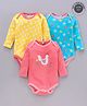 Lily and Jack Full Sleeves Cotton Onesies Multi Print Pack of 3 - Multicolour