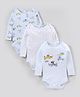 Rock a Bye Baby Full Sleeves Cotton Onesie Multi Print Pack of 3 - Multicolour