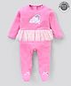 Lily and Jack Full Sleeves Sleep Suit Cloud Embroidery - Pink