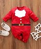 KNITROOT Christmas Theme Full Sleeves Santa Costume Romper - Red