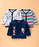 Babyhug Full Sleeves Vests Rocket Print Pack of 3 - Blue
