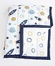 Yellow Doodle Reversible Comfort Quilt - Blue 