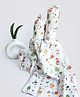 Yellow Doodle Baby Animals Cot Bedding Set - Multicolour