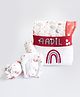 Yellow Doodle Crown Printed Organic Bedding Gift Basket - Red
