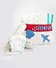 Yellow Doodle Lil Travellers Organic Bedding Gift Basket - Blue