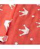 Yellow Doodle Organic Cotton Swaddle Wrappers - Red