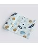 Yellow Doodle Organic Cotton Swaddle Wrappers - Blue 