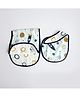 Yellow Doodle Child Of The Universe Printed Reversible Organic Cotton Muslin Bib & Burp Cloth Set - Blue