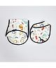 Yellow Doodle Dino Friend Printed Reversible Organic Cotton Muslin Bib & Burp Cloth Set - Multicolour